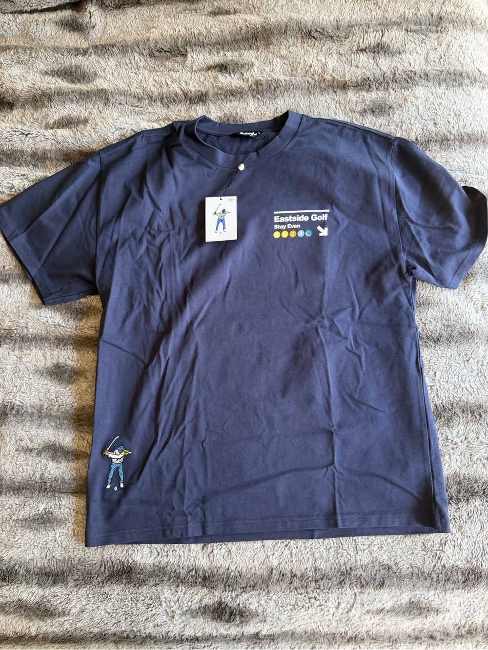 Eastside Golf Stay Even Tee. Navy. Large. NWT.
